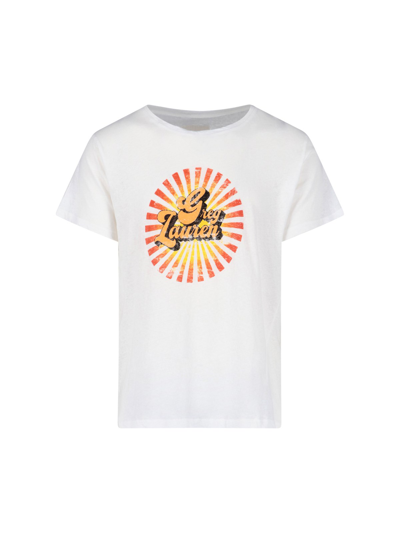 Shop Greg Lauren 'big Sun' T-shirt In Bianco