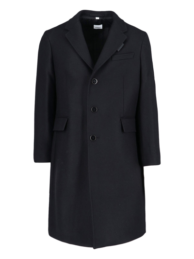 Shop Burberry Single-breasted Coat In Nero