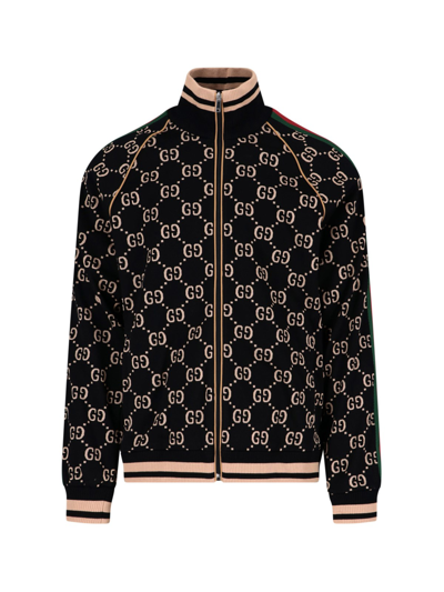 Shop Gucci Allover Logo Track Jacket In Nero