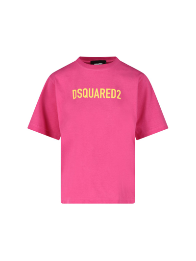 Shop Dsquared2 Logo T-shirt In Rosa