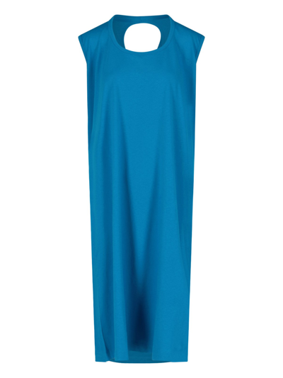 Shop Mm6 Maison Margiela Retro Cut-out Maxi Dress In Azzurro