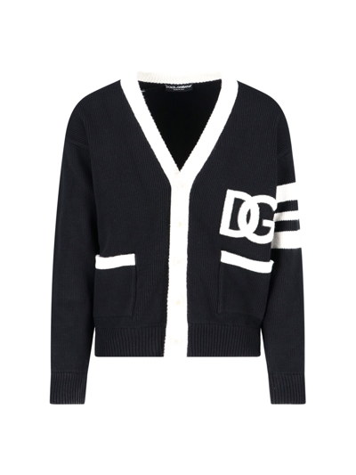 Shop Dolce & Gabbana Logo Cardigan In Nero