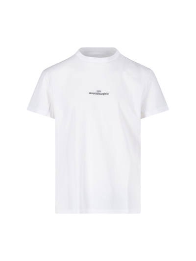 Shop Maison Margiela Logo T-shirt In Bianco