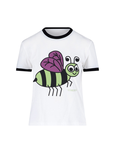 Shop Cormio 'busy As A Bee' T-shirt In Bianco