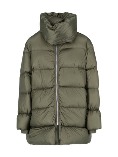 Rick Owens Mountain Oversize Quilted Down Puffer Jacket In Green 