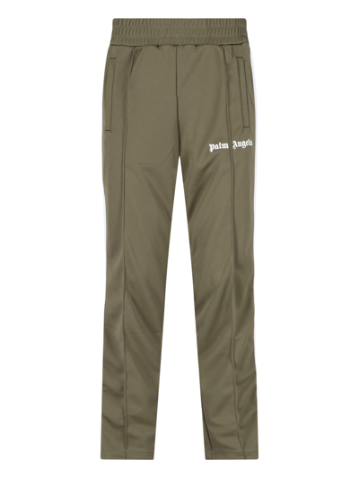 Shop Palm Angels Sporty Trousers Side Stripes In Verde