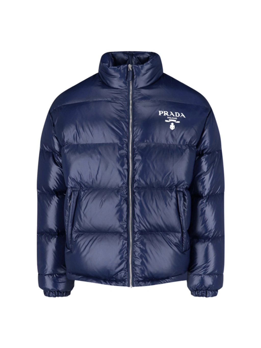 Blue Re-nylon Padded Jacket With Logo