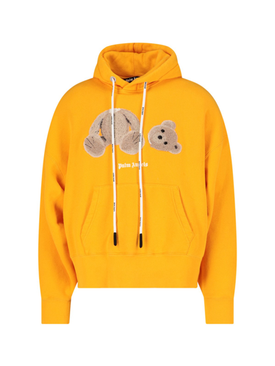 Shop Palm Angels 'bear' Hoodie In Giallo