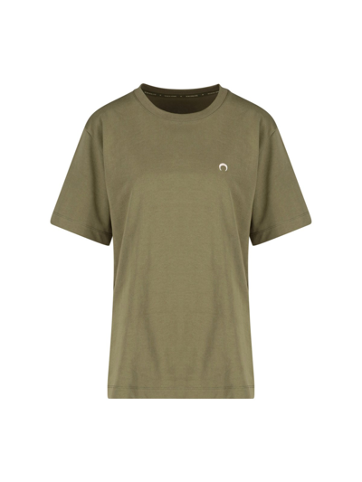 Shop Marine Serre Logo T-shirt In Verde