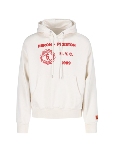 Shop Heron Preston 'medieval Heron' Hoodie In Bianco