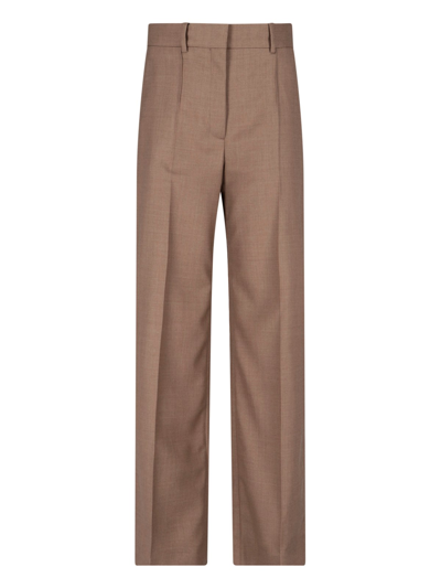 Shop Burberry Wide Leg Trousers In Taupe