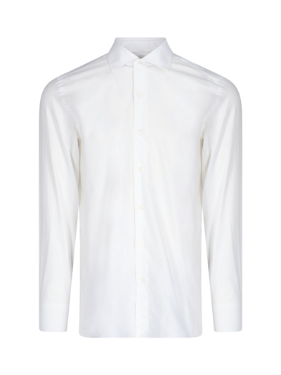 Shop Finamore Classic Shirt In Bianco