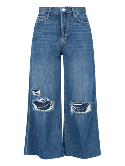 Shop Frame Wide Leg Jeans In Blu