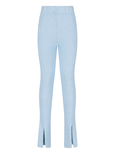 Shop Rotate Birger Christensen 'aliciana' Jersey Trousers In Azzurro