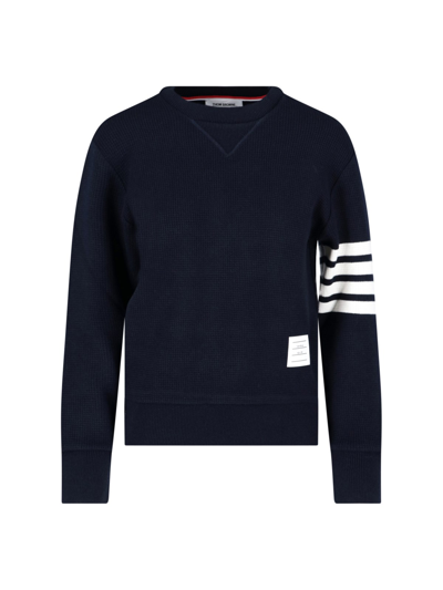 Shop Thom Browne '4 Bar' Sweater In Blu