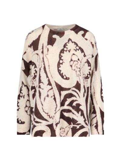 Shop Etro 'paisley' Sweater In Marrone