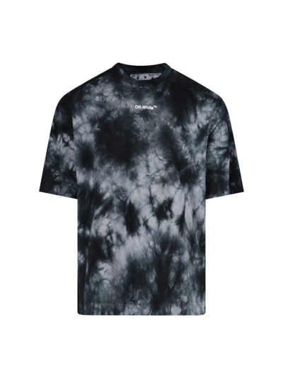 Shop Off-white T-shirt 'arrow' Tie Dye In Grigio