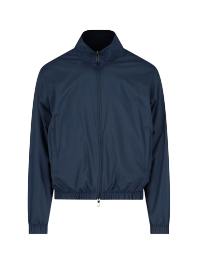 Shop Loro Piana 'windmate' Reversible Bomber Jacket In Blu