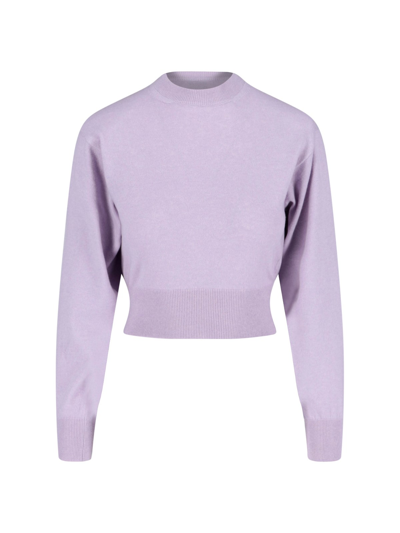 Shop Art Essay Crop Sweater In Viola