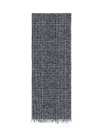 Shop Destin Check Pattern Scarf In Nero