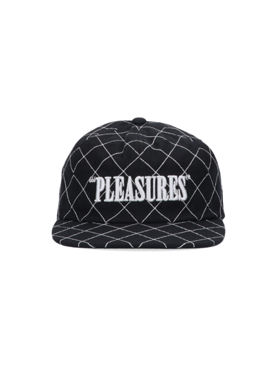 Shop Pleasures Logo Baseball Hat In Nero
