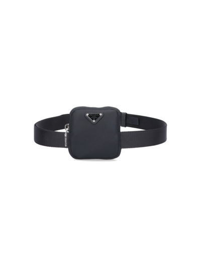 Shop Prada Pouch Belt In Nero