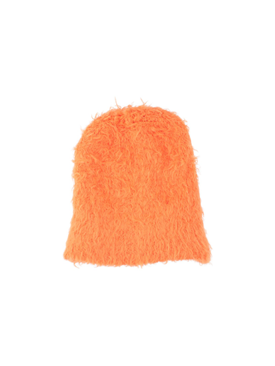 Shop Attico Knitted Beanie In Arancione