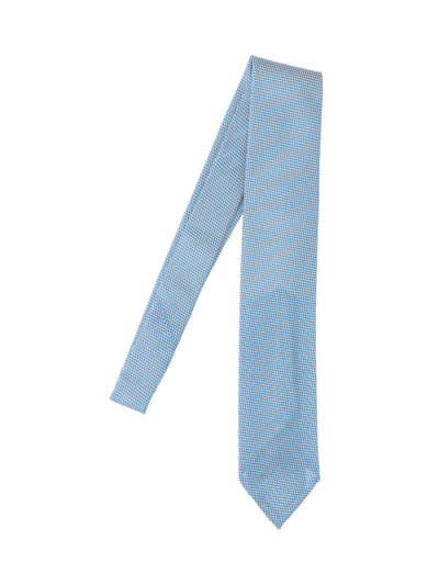 Shop Finamore 'anversa' Unlined Silk Tie In Azzurro