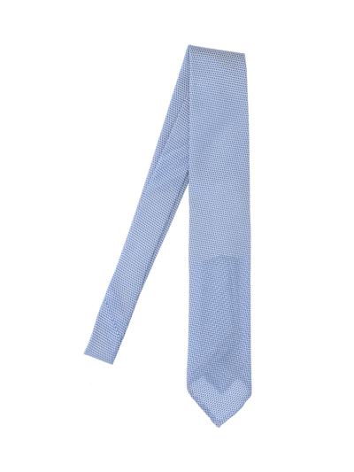 Shop Finamore 'anversa' Unlined Silk Tie In Blu