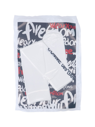 Shop Comme Des Garçons Logo Socks In Bianco