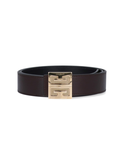 Shop Givenchy '4g' Reversible Belt In Marrone