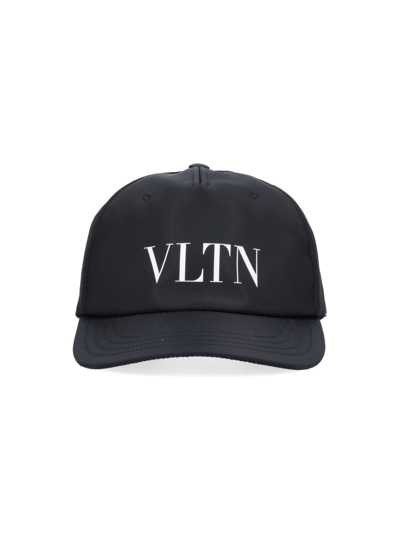 Shop Valentino 'vltn' Baseball Cap In Nero