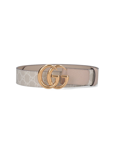 Shop Gucci Belt 'gg Marmont' In Beige