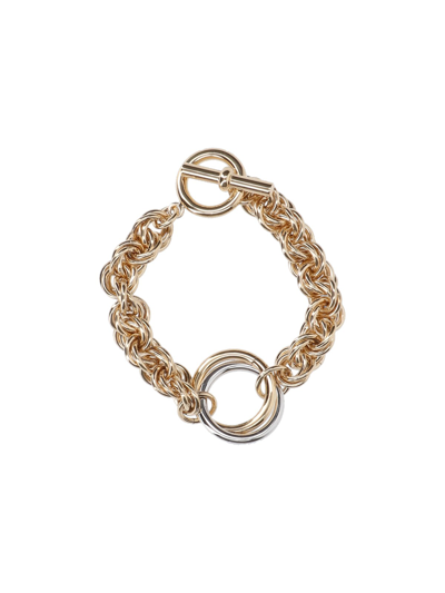 Shop Jw Anderson Double Ring Chain Bracelet In Oro