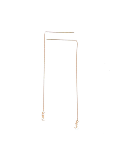 Shop Saint Laurent 'opyum' Long Earrings In Oro