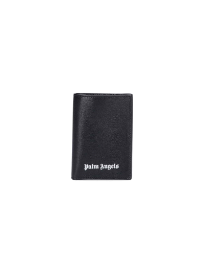 Shop Palm Angels 'caviar' Card Holder With Chain In Nero