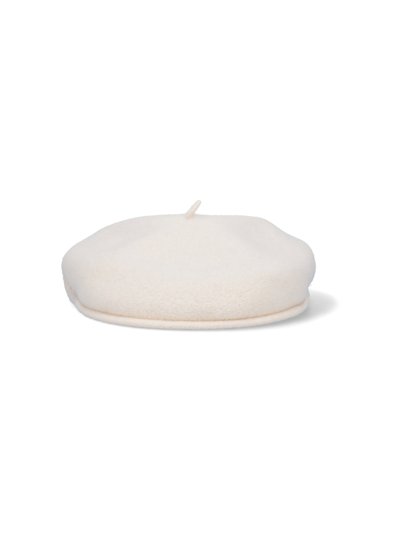 Shop Marine Serre Logo Beret In Bianco