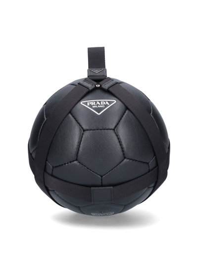 Shop Prada Logo Soccer Ball In Nero