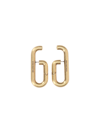 Shop Balenciaga 'extended Hoop' Earrings In Oro