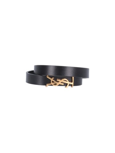 Shop Saint Laurent 'opyum' Bracelet In Nero