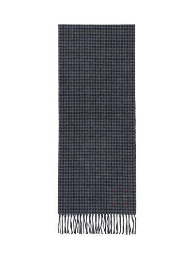 Shop Destin Checked Scarf In Grigio