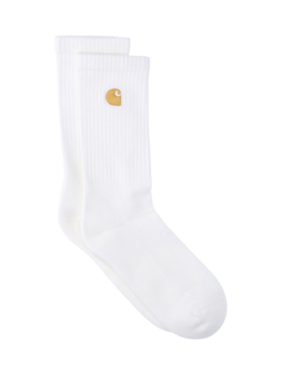 Shop Carhartt 'chase' Logo Socks In Bianco