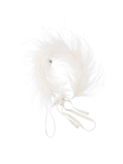 Shop Art Essay Neck Feathers In Bianco