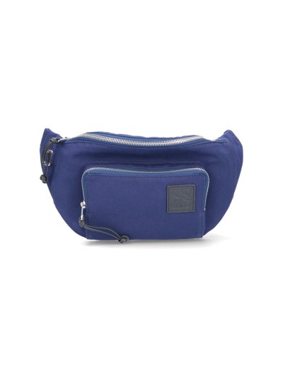 Shop Loewe Logo Belt Bag In Blu