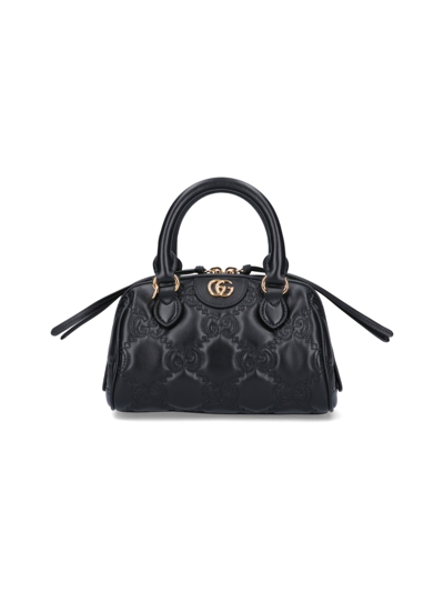 Shop Gucci Matelassé 'gg' Bag In Nero