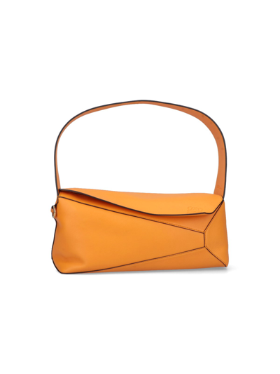 Shop Loewe Shoulder Bag 'puzzle Hobo' In Arancione