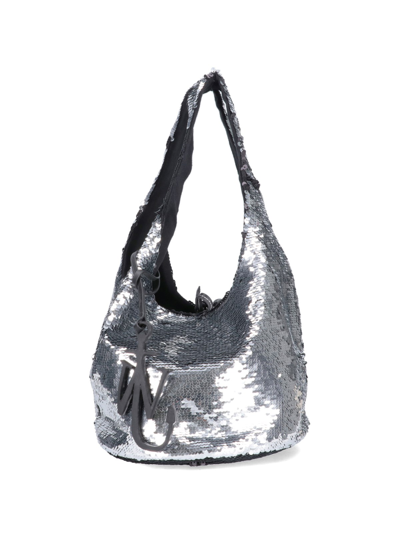 Shop Jw Anderson Mini Sequins Tote Bag In Argento