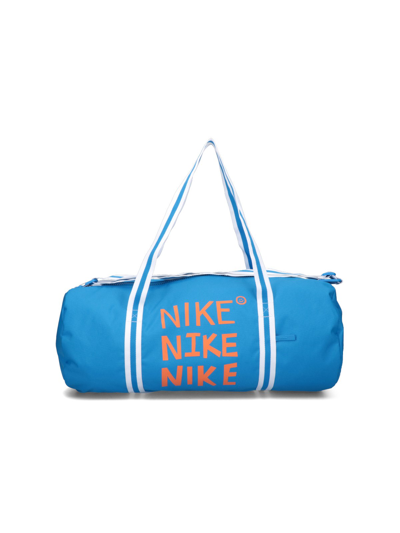 Shop Nike 'heritage' Duffle Bag In Azzurro