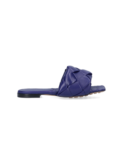 Shop Bottega Veneta 'lido' Slide Sandals In Viola
