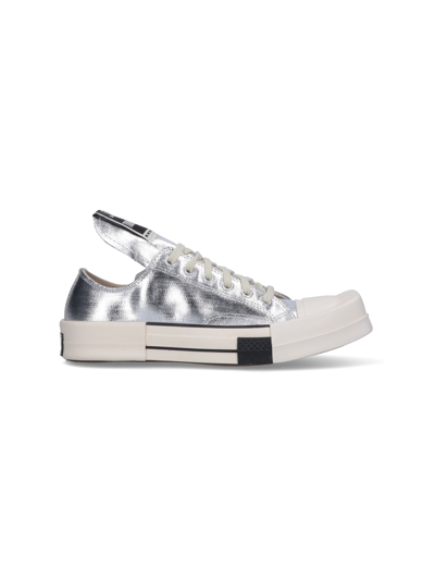 Shop Rick Owens Drkshdw X Converse Sneakers 'turbodrk' Chuck Taylor 70 Ox In Argento